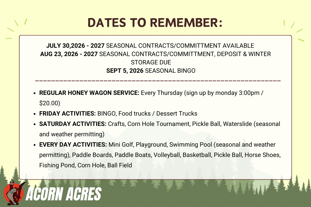 DATES TO REMEMBER