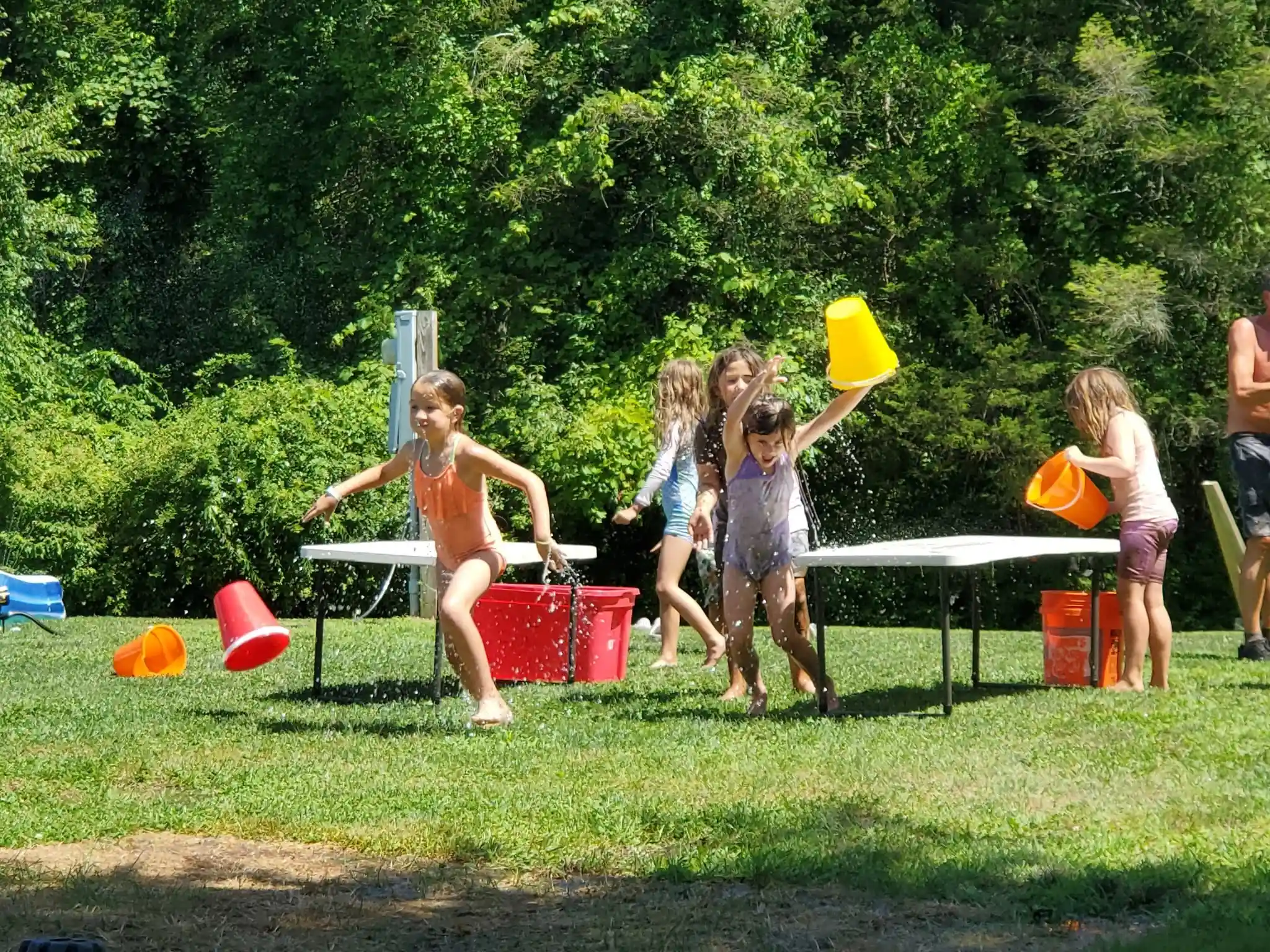 Family tent camping at Acorn Acres Campground in Bozrah CT