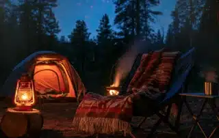 Camping tents and amenities at Bozrah Connecticut campground