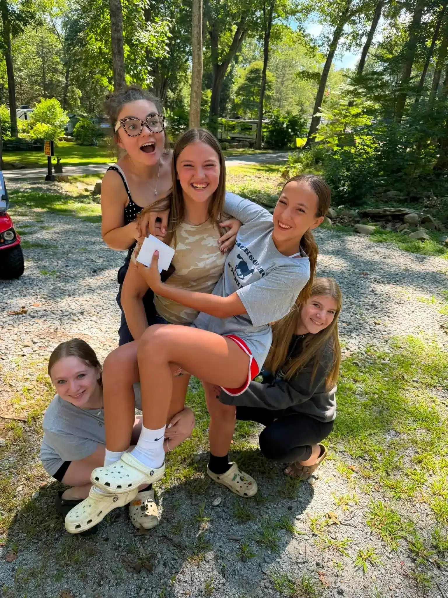 Young campers enjoying outdoor recreation at Acorn Acres