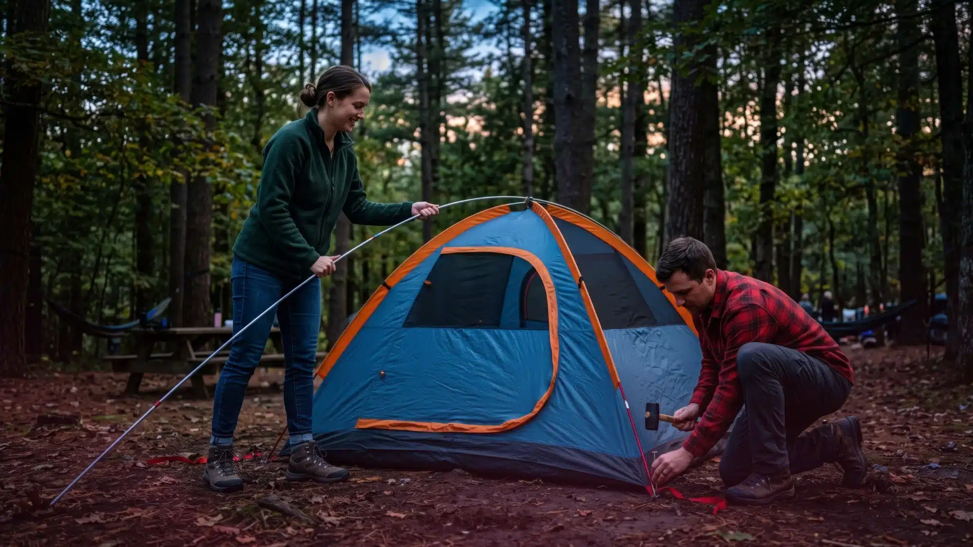 Tent camping at Acorn Acres Campground in Bozrah, CT